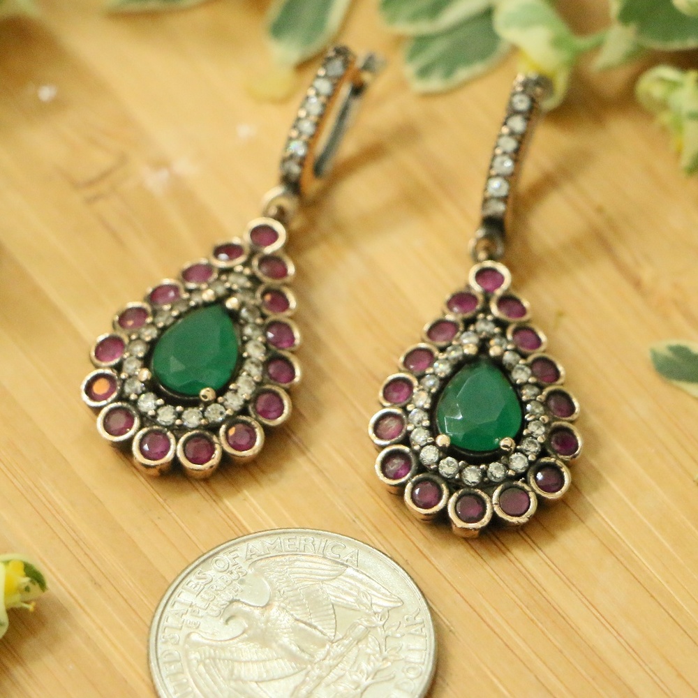 ☄️SOLD☄️ Sterling Silver with Jade & CZ Stones - Picture 4 of 6